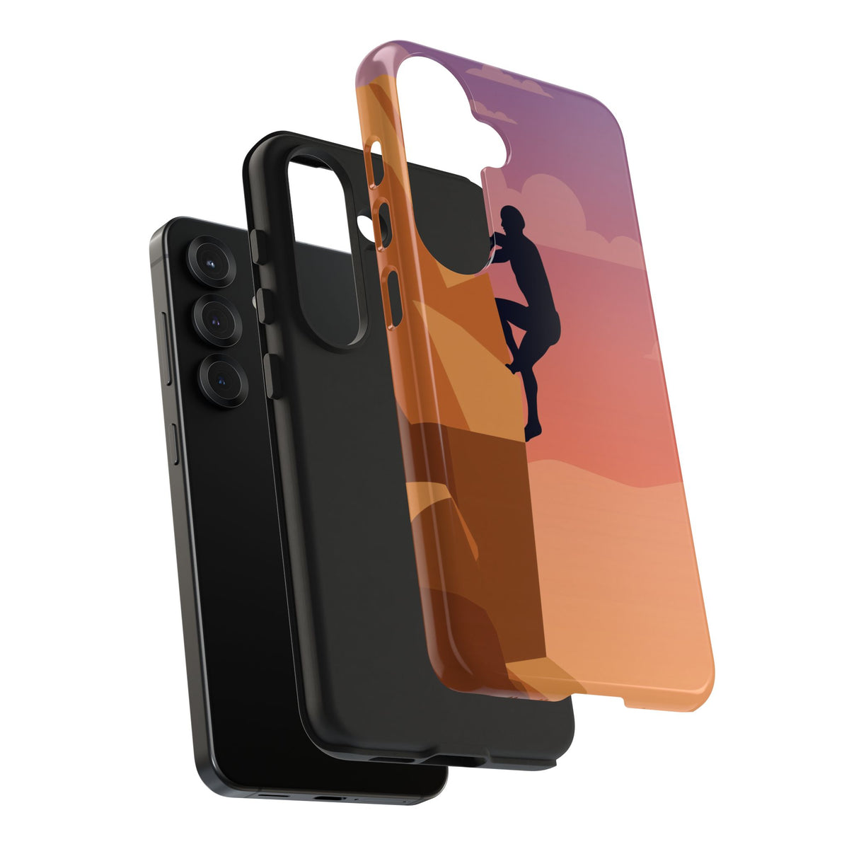 Rock Climber Phone Case - Sandstone Cliff Sunset Silhouette