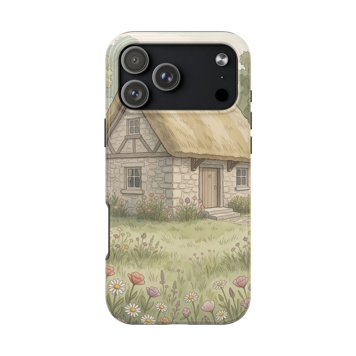 Cottagecore Cottage Phone Case - Storybook Meadow Art Case