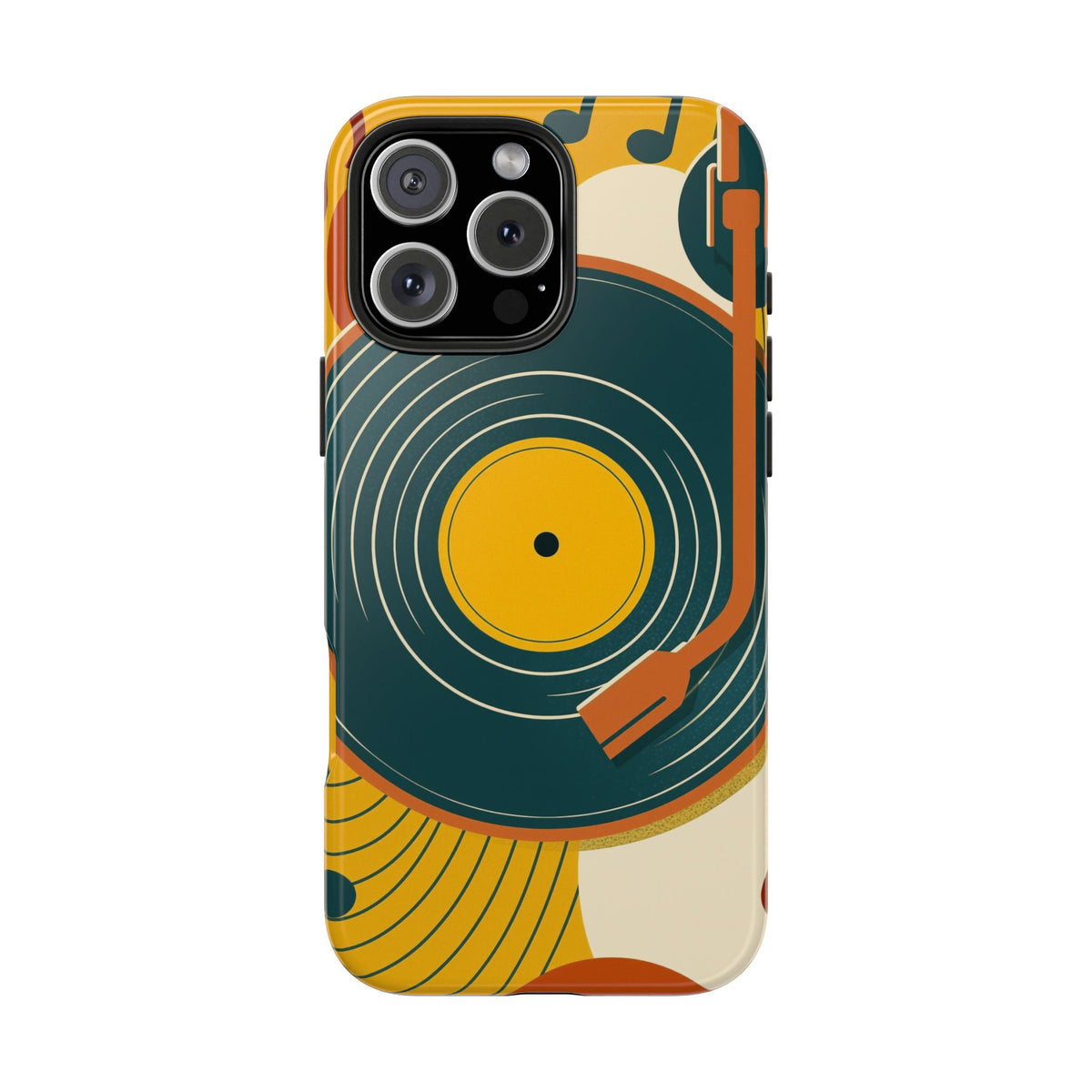 Vinyl Record Phone Case - Retro Mid-Century Music Design