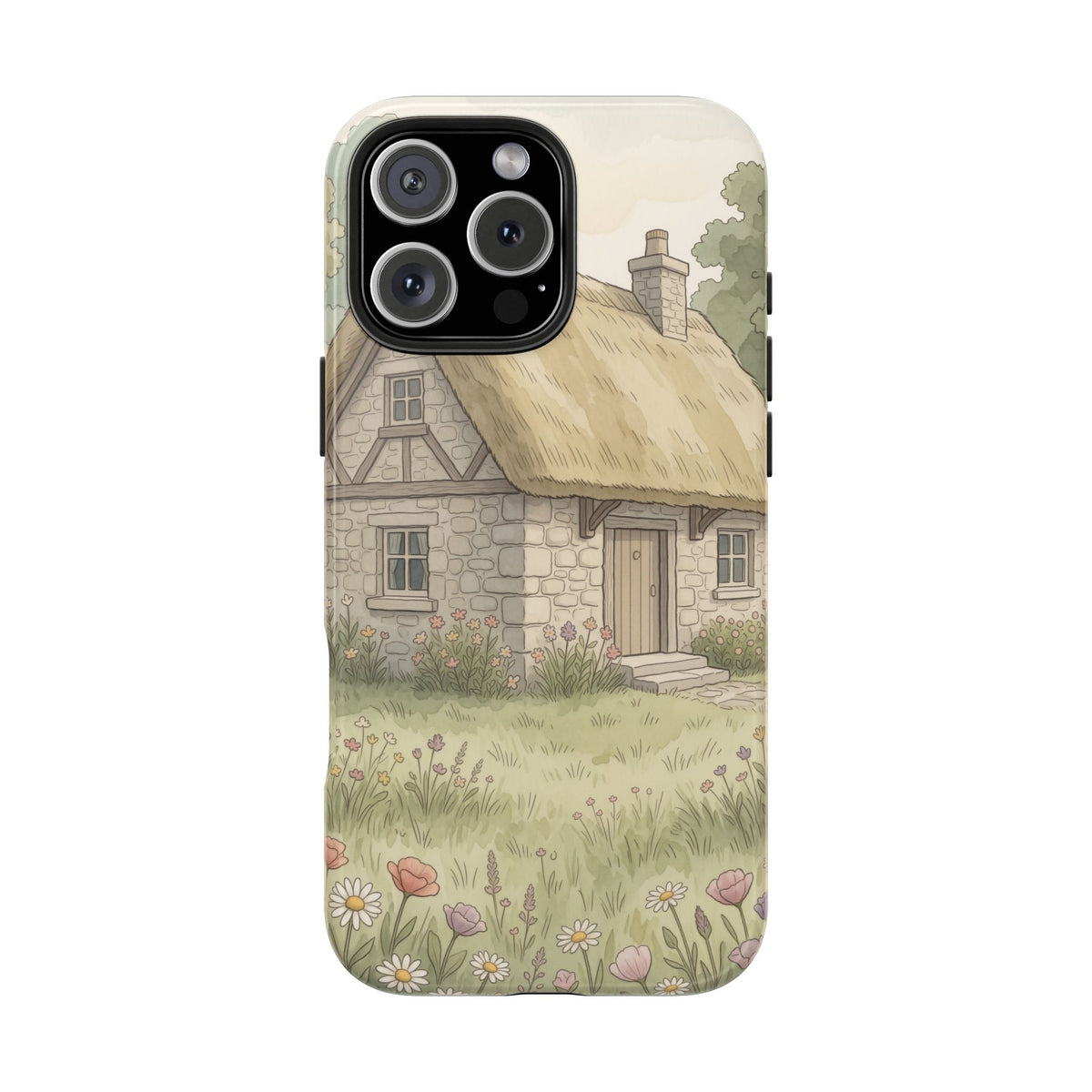 Cottagecore Cottage Phone Case - Storybook Meadow Art Case