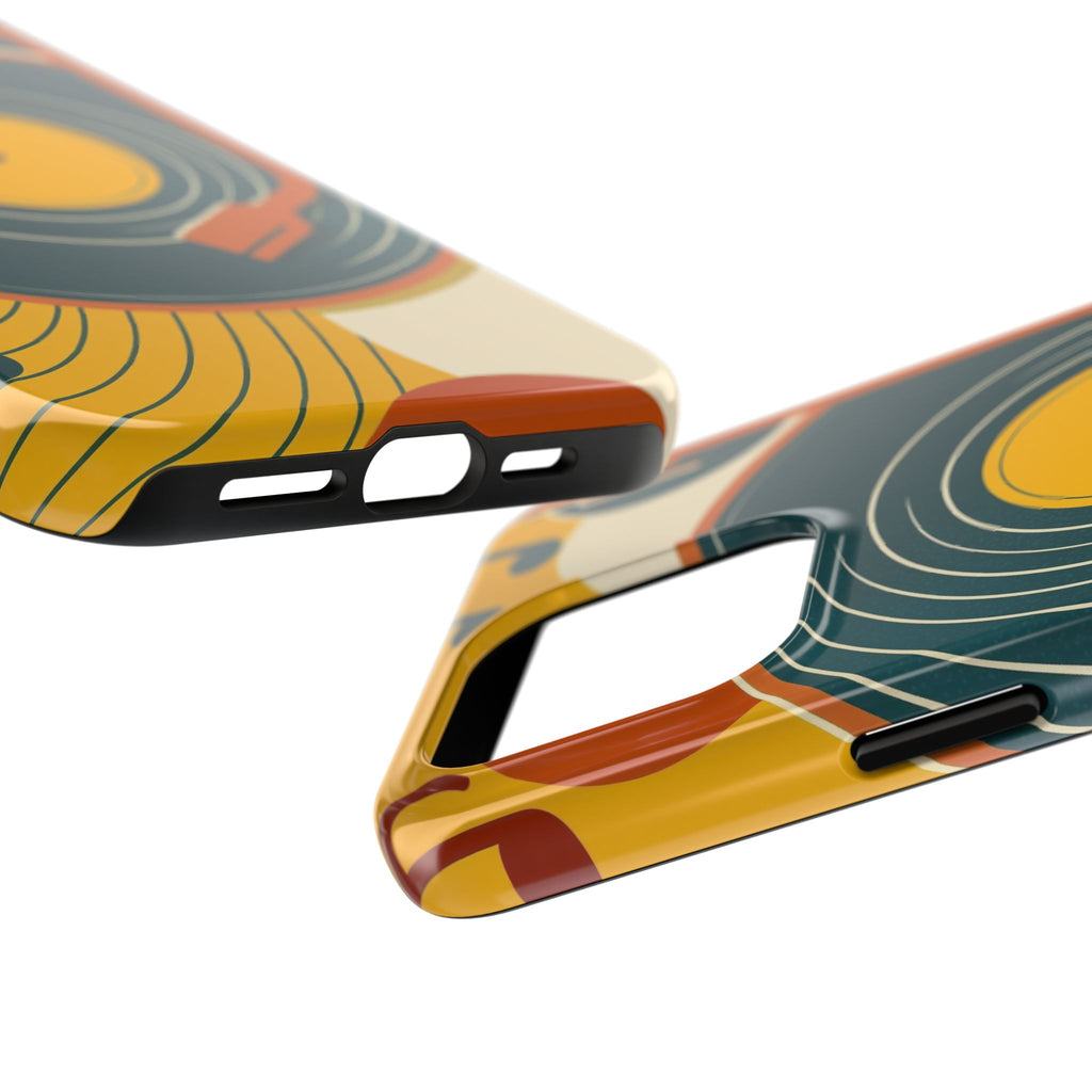 Vinyl Record Phone Case - Retro Mid-Century Music Design