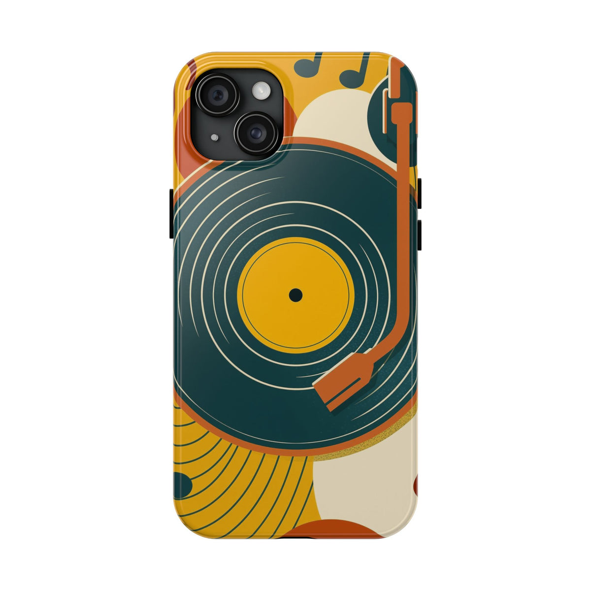 Vinyl Record Phone Case - Retro Mid-Century Music Design