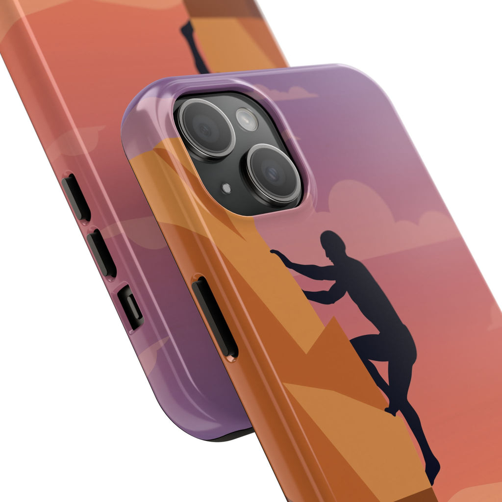 Rock Climber Phone Case - Sandstone Cliff Sunset Silhouette