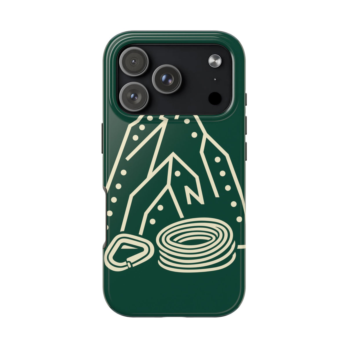 Rock Climbing Phone Case - Mountain Route, Rope and Carabiner