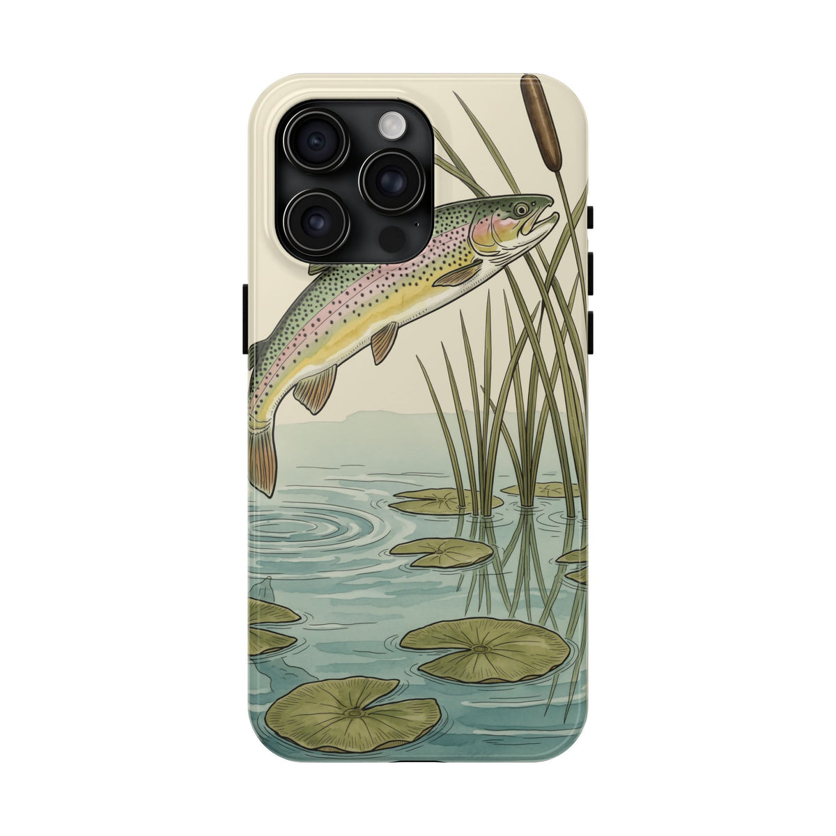 Trout Fishing Phone Case - Vintage Field Guide Fish Illustration