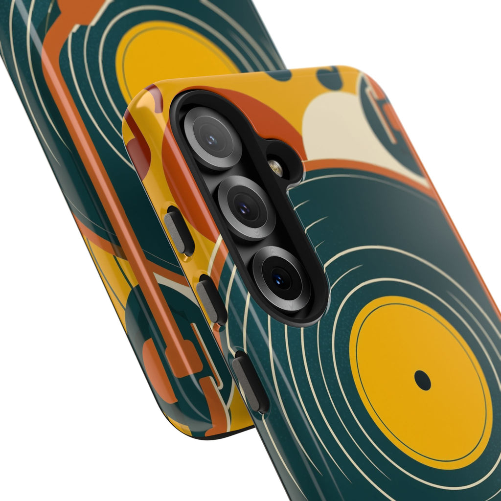 Vinyl Record Phone Case - Retro Mid-Century Music Design
