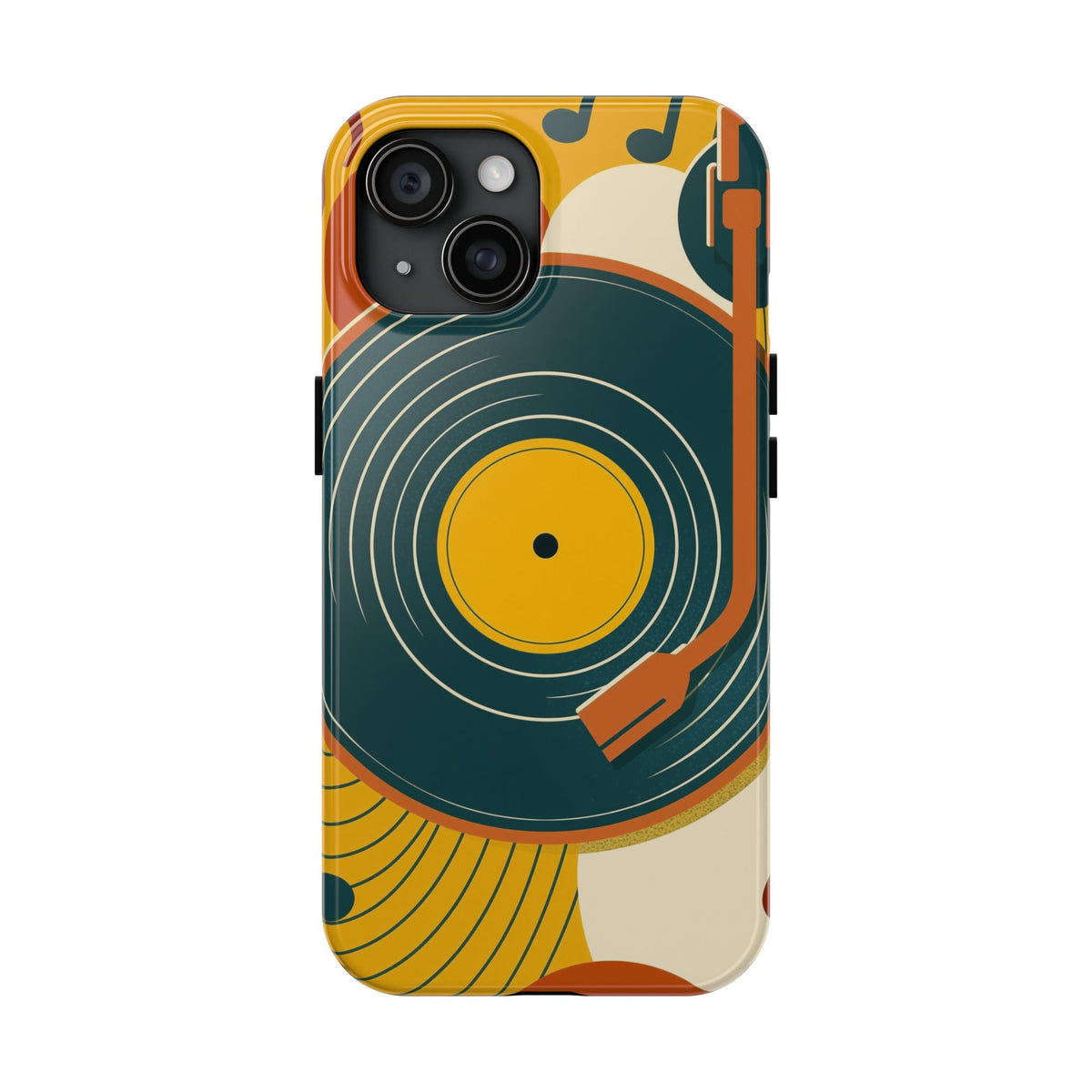 Vinyl Record Phone Case - Retro Mid-Century Music Design
