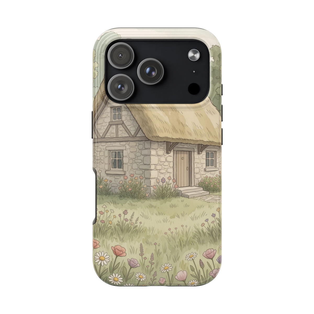 Cottagecore Cottage Phone Case - Storybook Meadow Art Case