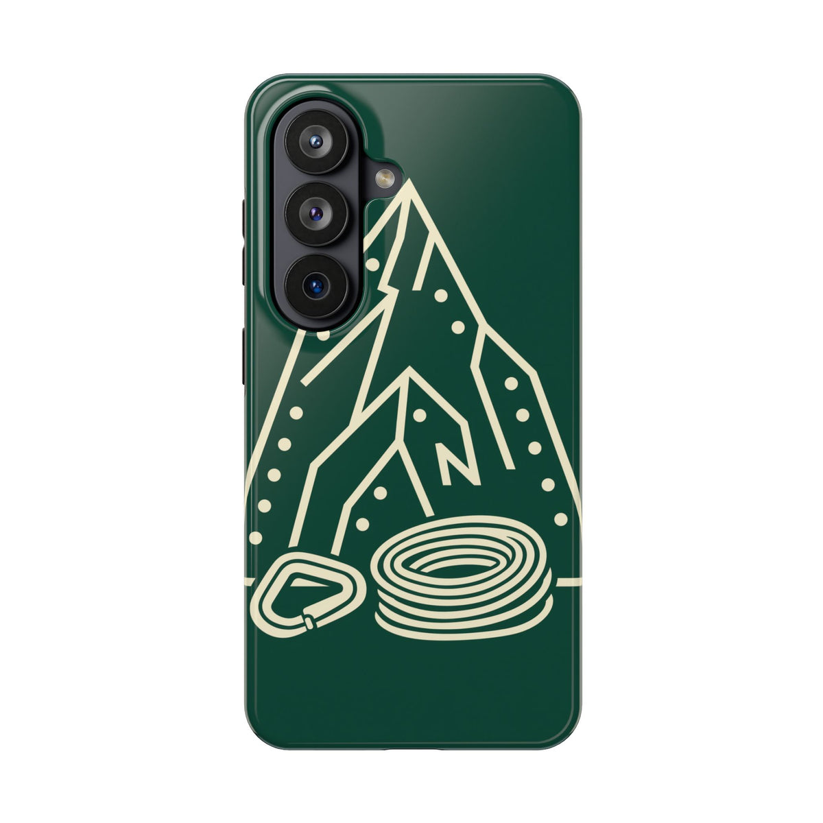 Rock Climbing Phone Case - Mountain Route, Rope and Carabiner