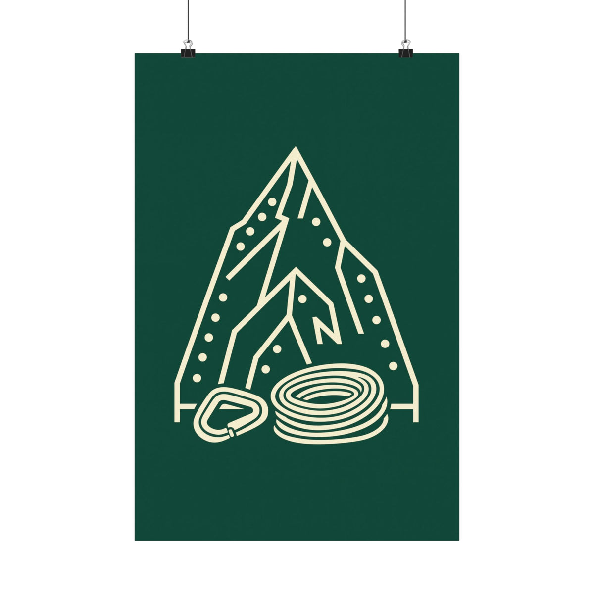 Rock Climbing Poster - Mountain Route Line Art Wall Print
