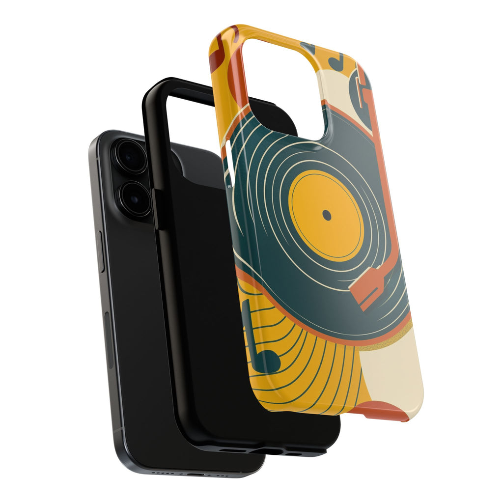 Vinyl Record Phone Case - Retro Mid-Century Music Design