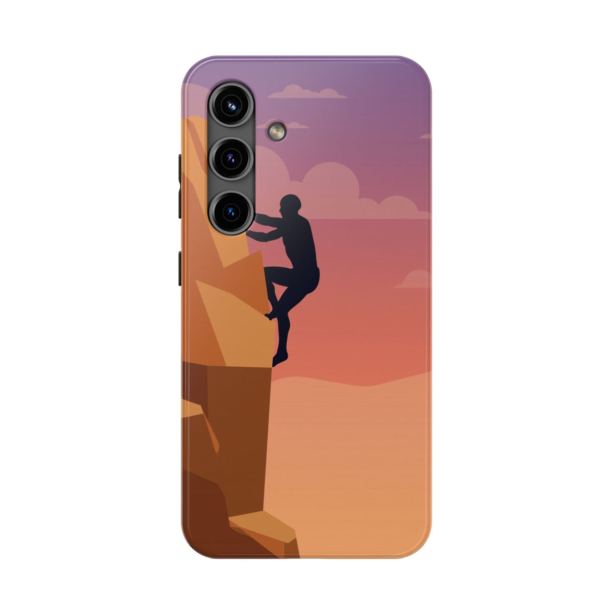 Rock Climber Phone Case - Sandstone Cliff Sunset Silhouette