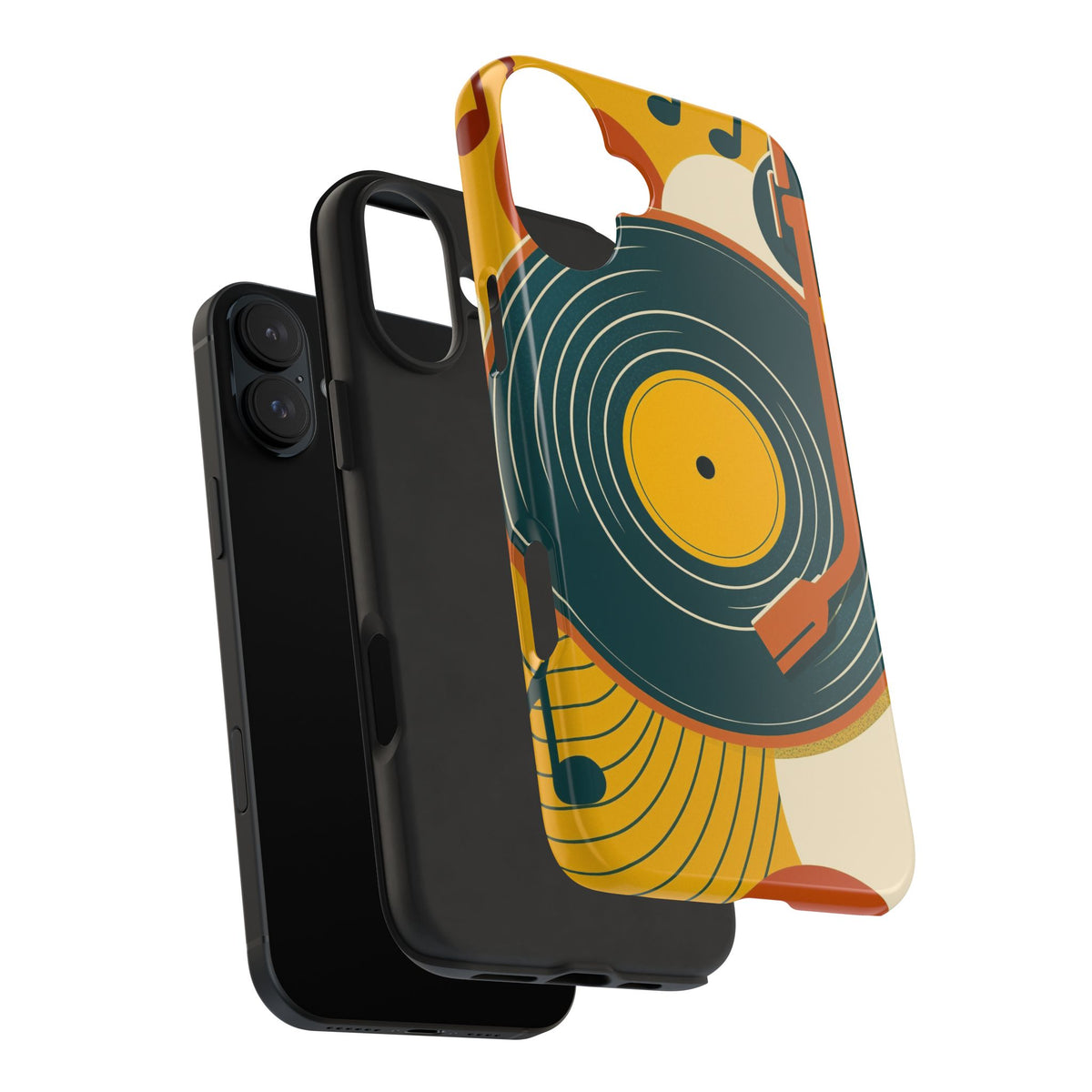 Vinyl Record Phone Case - Retro Mid-Century Music Design